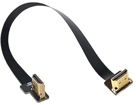 cablecc CYFPV - Cable plano HDMI doble de 90 grados en ángulo recto tipo A macho a macho HDTV FPC para FPV HDTV Multicopter fotografía aérea 20 cm