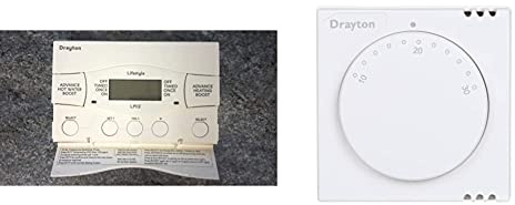 Drayton 25476 LP722 (Mk4) 2 Channel Programmer, White & 24001 RTS1 Standard Room Thermostat, 230 V, White