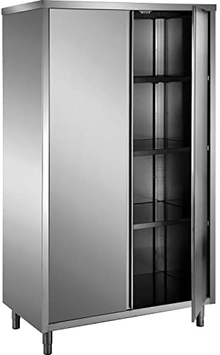Saro Edelstahl-Lagerschrank mit 2 Flügeltüren 1200x700 AISI 304