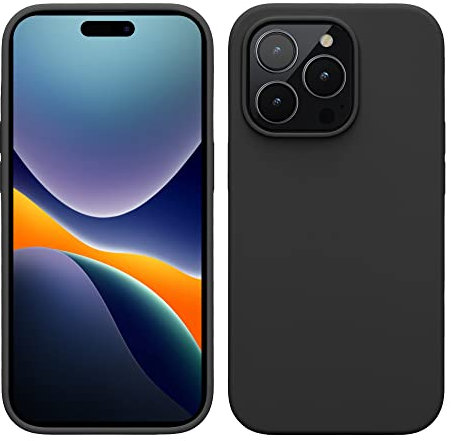 kwmobile Handyhülle für iPhone 14 Pro Hülle, für iPhone 14 Pro Case - Hülle Silikon - kabelloses Laden - Schwarz