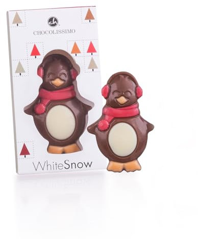 CHOCOLISSIMO - Weihnachtsschokolade - Pinguin aus Schokolade - Weihnachtssüßigkeiten, Schokolade Geschenk Weihnachten, Nikolaus Geschenke, Kinder, Mädchen, Junge, Mann, Frau, Frauen, Männer, Shoko