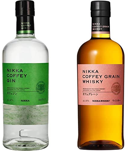 NIKKA - Coffey Gin - 47% Alcool - Origine : Japon - Bouteille 70 cl & Coffey Grain - Whisky Single Grain - 45% Alcool - Origine : Japon/Honshu-Miyagi - Bouteille 70 cl