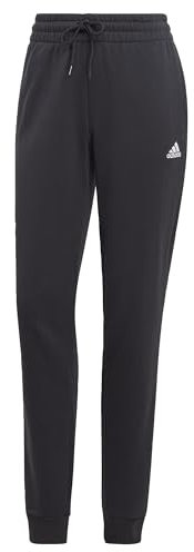 adidas Donna Essentials Linear French Terry Cuffed Pants, Black / White, S