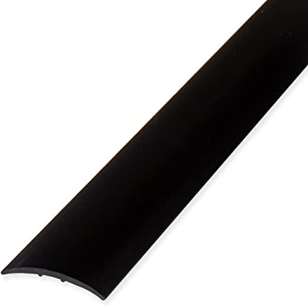 PROVISTON Profilé de transition | Aluminium anodisé | Noir | Largeur 28 mm | Hauteur 1,5 mm | Longueur 2700 mm | Autocollant | Rail de transition | Barre de transition | Profil de sol | Baguette de
