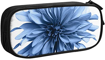 Grande trousse à crayons avec 2 compartiments Motif dahlia Bleu, Noir , Taille unique, Cartable
