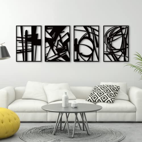 Glamativity Große abstrakte Metall-Wandkunst, minimalistisches Dekor, einzeilige Kunst, Wanddekoration, 3D-strukturierte Metall-Wandskulpturen, für Wohnzimmer, Schlafzimmer, Badezimmer, Arbeitszimmer