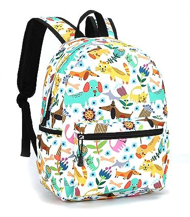 Treer 45cm Sac a Dos Enfant, Motif Cartoon 3D Cartable Fille Primaire, Cartable Garcon Primaire 10L, Cartable Stitch Oxford Imperméable Cartable pour Garçons Filles (45x30x17cm,Animal)