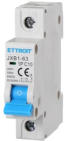 ZOREI Interruttore Magnetotermico Automatico, 1P Monopolare 220V, Salvavita Stotz, Occupa 1 Modulo DIN, Disponibile 6A 10A 16A 20A 25A (1P 10A)