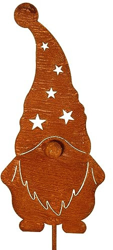 Bornhöft Piquet de jardin Nain Clausi - En métal rouillé - Décoration de jardin rouillée - 40 cm