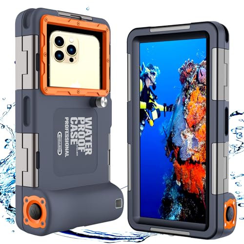 ZLIME wasserdichte Handyhülle 7.0 Zoll Unterwasser Wasserfeste Handy Wasserschutzhülle Handytasche, Wasserdicht Schwimmen Baden für iPhone Samsung Huawei OnePlus Xiaomi Redmi (blauorange)
