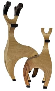 Hirsch, Rentier, aus Holz, Massivholz, Weihnachtsdekoration, Deko, Holz, Handgefertigt, Modern Zeitlos (einzeln oder als Sets) (1x Groß + 1x Klein)