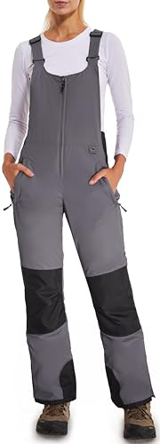 DAFENP Salopette Pantaloni Sci Neve Snowboard Donna Impermeabile Termica | Pantaloni Softshell Isolata Antivento Caldo con Tracolla Regolabile e Tasche Multiple