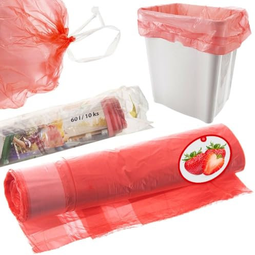 Duft-Müllbeutel Müllsäcke Müllbeutel Abfallsäcke mit Erdbeerenduft 60 L 10 Stk.