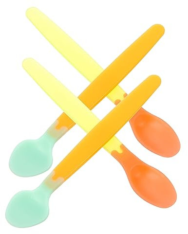 Amosfun 6 Ensembles Cuillère Chaude Pour Bébé Cuillère à Température Bébé Nourrir Bébé Cuillères Cuillère Bébé Gel De Silice Tête Cuillère Qui Change De Couleur Enfant