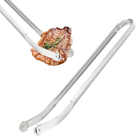 1 Pièces Pince Barbecue Longue 40 cm,Pince à saucisse BBQ,Pince Retourne Saucisse,Pince barbecue roulette,Grillup,Pince grill up,Pince a saucisse à roulettes,Pince a Barbecue, Pince Barbecue Grill Up