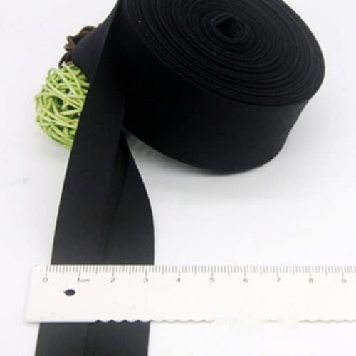 Schrägband Baumwolle 30mm Gefalzt 33 Farben zum nähen Nahtband (Schwarz, 10 Metre)
