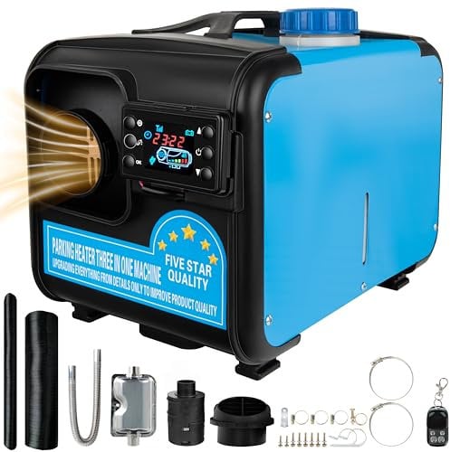 5KW 8KW 12V Air Diesel Heater - Vehicle Heater Set LCD Parking Heater Fast Heating Fan Heater with Remote Control Black LCD Monitor For Truck Boat Car Motorhomes Touring Car Campervans Caravans,Blue