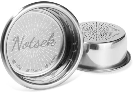 NOTSEK Panier filtrant de précision 54 mm, 18 g à 20 g, double panier porte-filtre à expresso, en acier inoxydable 304, pour Breville Barista Express Sage 54 mm sans fond (H25)