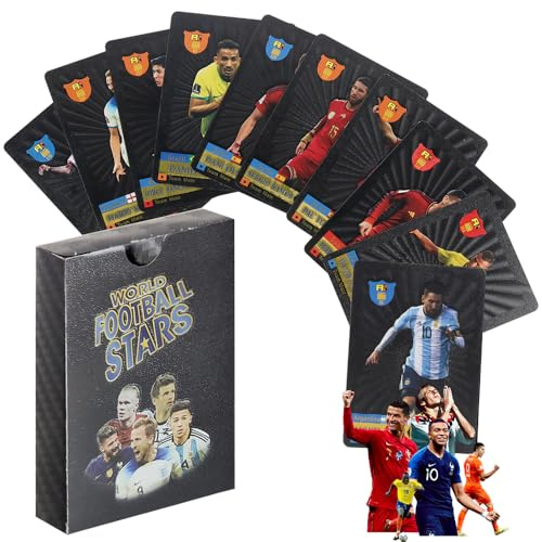 DAJILI Star Cards - 55Pcs Gold Foil 2024/2025 Champions Premier League Collectibles, Euro Football Cards, Birthday &