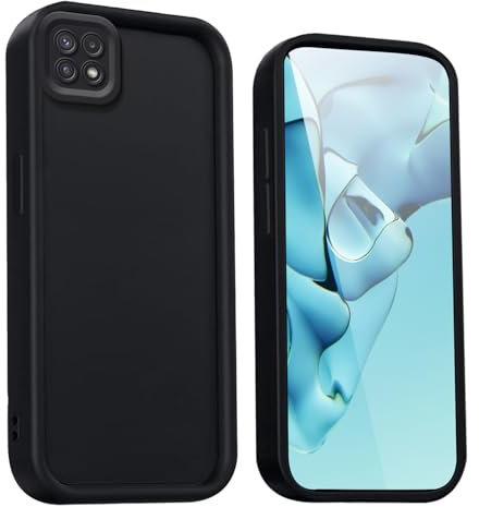 WBWONE Coque pour Samsung Galaxy A22 5G - Étui en Silicone Premium avec Design Élégant et Housse Antichoc - Noir