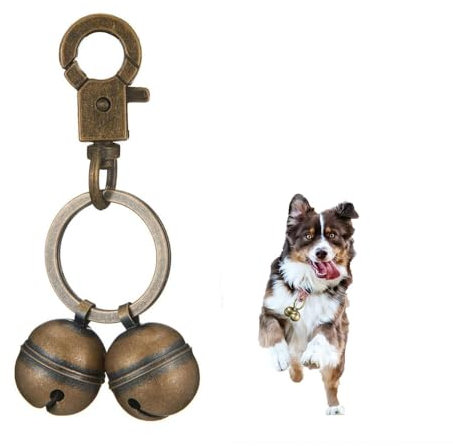 Doukesh Campanellino Extra Rumorosi per Cani Gatti Campanelli Campanello Extra Forte per Cani e Gatti Campanello per Cani con Chiusura a Moschettone Girevole, Pet Campane per Collare Campana Pendente