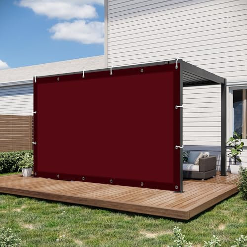Toldo para patio al aire libre de 2,8 x 3,8 m, tela de poliéster con bloqueo UV, resistente a desgarros, ideal para jardines, eventos, patios, color vino tinto