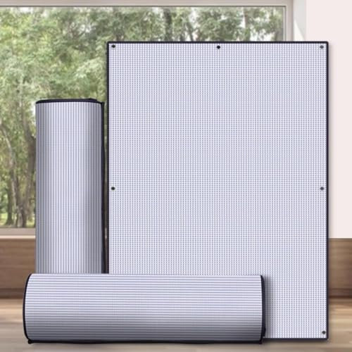 DJCYGG Aluminisierte Isolierfolie Dämmfolie,Thermo Reflektierende Folie,UV-Schutz Sonnenschutzfolie,Privatsphäre Fensterfolie,mit Saugnapf,Individuell Anpassbar (30cm x 120cm(1ft x 3.9ft))