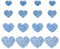 PATIKIL 4 Sizes Heart Rhinestone Patches, 16 Pcs Heart Shape Iron on Applique Patches Rhinestone Applique Glitter Crystal Patches Sewing for Shoes Clothes Pants Bags, Blue