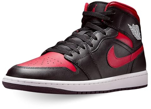 Air Jordan 1 Mid Men's Shoes (DQ8426-067, Black/Summit White/Varsity Red) Size 12
