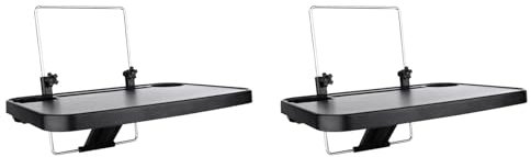 Kznifmk 2X Car Small Table Car Dinner Plate Steering Wheel Tray Foldable Storage Universal Car Accessories