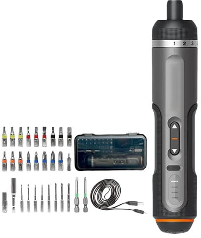 4V Cordless Screwdriver Multipurpose Cordless Screwdriver Set with LED Light for Easy Operations