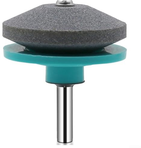 Afilador eficiente para cortacésped para taladros manuales y eléctricos, piedra de afilar giratoria para cuidado de bordes de jardín (cian)