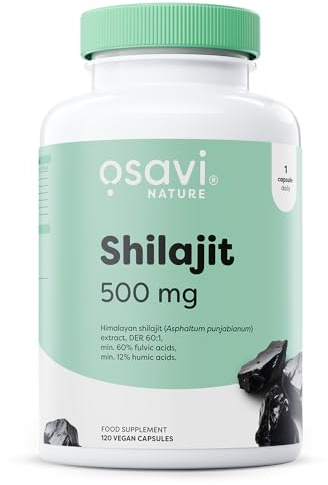 Osavi Himalayan Shilajit 500 mg – 120 Vegan Capsules | Standardised to 60% Fulvic & 12% Humic Acids | Natural Mumijo Extract from Himalayas (Himachal Pradesh & Nepal) | Ayurvedic Tradition