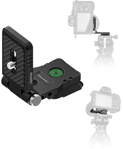 Manbily L-20 Tripod Head Foldable Quick Release Plate L-shaped for Ball Head, (68mm*38mm) Universal 1/4 Inch Screw Tripod Adapter Mount Arca-Swiss QR Plate for DSLR Cameras Monopods Fluid Heads