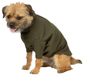Fleece Dog Jumper Full Zip Pet Puppy Coat UK Made Dog Clothes 4 Colours (Khaki, M)