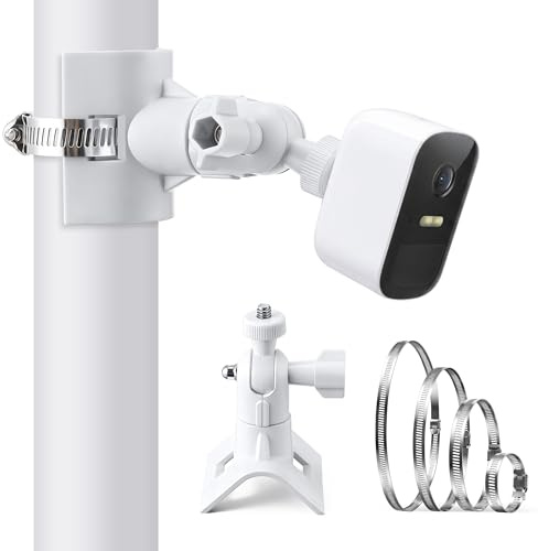 BBTO Bohrfreie Kamera Halterung Kompatibel mit Ring/EufyCam 2C/1/2/2C Pro/3/3C/E/Arlo,Verstellbare Halterung für Kameras mit 1/4-Zoll Schraubgewinde- Inklusive 4 Edelstahlstreifen