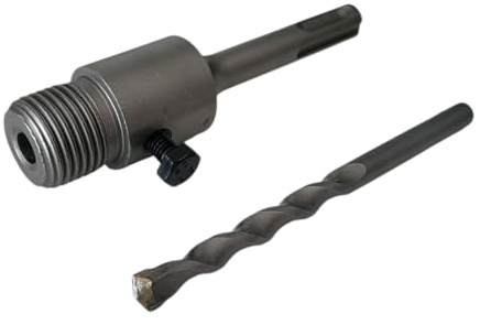 FAST WORLD SHOPPING Mini adaptateur SDS Plus 110 mm pour perceuse avec embout pilote 8 mm, raccord M22 et tige 19 mm, compatible avec fraises à coupe pour maçonnerie et ciment