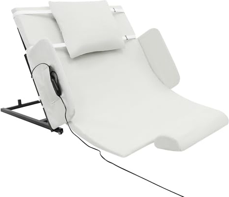 10°-80° Elektrisch Verstellbare Rückenlehne mit Fernbedienung Bettrückenlehnen Sitzhilfe Senioren für Betten über 180 x 80cm,Metallrahmen Hebebett Rückenlehne bis 100kg Elektrisches Bett Heben (Weiß)