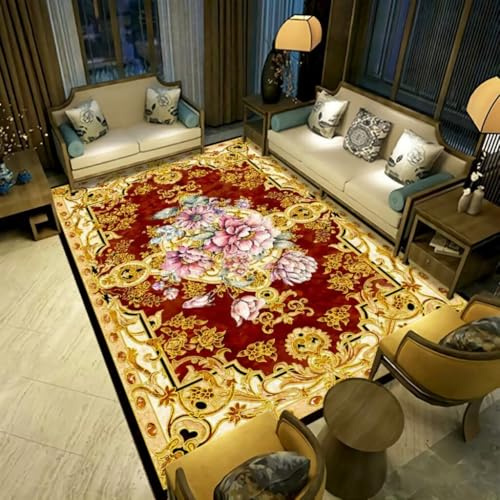RUGMRZ Wohnzimmer Dekoration Moderne Minimalistische Und Langlebige rutschfeste Wasserwischbarer Teppich Dekoartikel Gelb Kinderzimmerteppich Modern 170X240CM