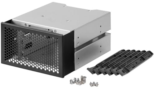 Gokelomg 3,5 HDD Festplattenkäfig mit Lüfterraum, abnehmbare HDD-Fächer Festplattenablage, unterstützt 3 HDD-Festplatten für PC-Gehäuse