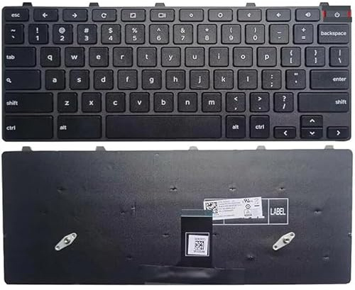 YANLUOZ Laptop US Layout Keyboard for for Chromebook 11 3100 5190 00D2DT 0H06WJ Laptop parts(With Power Off Key)