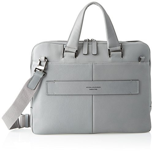 PIQUADRO David Laptoptasche Unisex - Erwachsene (1er Pack), grau, 5.5x28x37.5 cm (W x H x L), laptoptasche