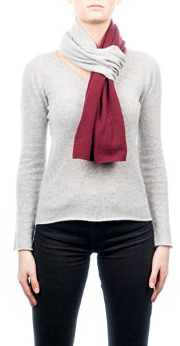 Dalle Piane Cashmere - Zweifarbiger Schal aus 100% Kaschmir - Made in Italy - Mann/Frau, Farbe: Bordeaux, Einheitsgröße