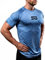 Satire Gym - Sportshirt Herren Kurzarm - Sport Shirt Männer - Slim Fit T-Shirt als Activewear Funktionsshirt für Fitness, Laufen, Bodybuilding (Blau Meliert, XL)