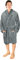 NY Threads Luxury Men Dressing Gown Super Soft Fleece Bath Robe Cozy Shawl Collar Loungewear and Nightwear, Large, Steel Grey