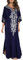 L-Peach Women's Kimono Long Dress Maxi Kaftan Summer Beach Boho Cover up Tops Dark Blue