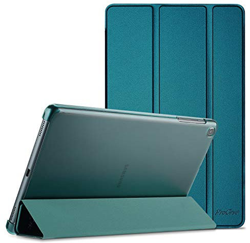 ProCase Funda Tipo Libro para Galaxy Tab A 10.1 2019 T510/T515, Carcasa Folio Ligera y Delgada con Reverso Translúcido/Soporte Plegable para 10.1 Pulgadas Galaxy Tab A SM-T510 SM-T515 2019 -Verde