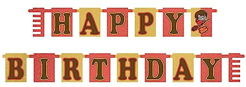 Amscan 9905195 - Girlande Harry Potter, 180 cm, Happy Birthday, Geburtstag, Hogwarts, Hängedeko