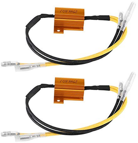2 Stück Motorrad LED Blinker Decoder Lastwiderstand, 25 W 6,8 ΩJ Motorrad LED Blinker Anzeigeleuchte Lastwiderstand Kabel Flash Fehler Beheben
