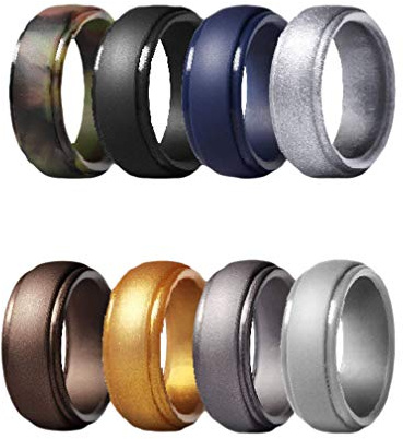 Xiang Ru Femme Homme Bague de Sport Silicone Mariage Alliance Vogue Périmètre 71.28mm 8PCS Couleur Aléatoire